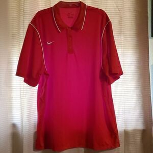 Nike Dri-Fit Polo Shirt Men’s XXL Red White Short Sleeve